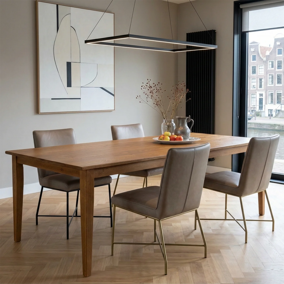 Franse eettafel van eikenhout naar authentiek model op maat gemaakt