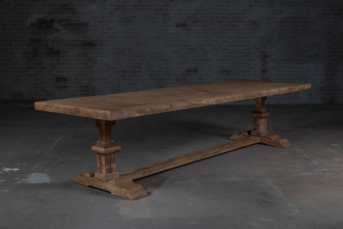Stijlvolle oud eikenhouten kloostertafel model batenburg op maat gemaakt