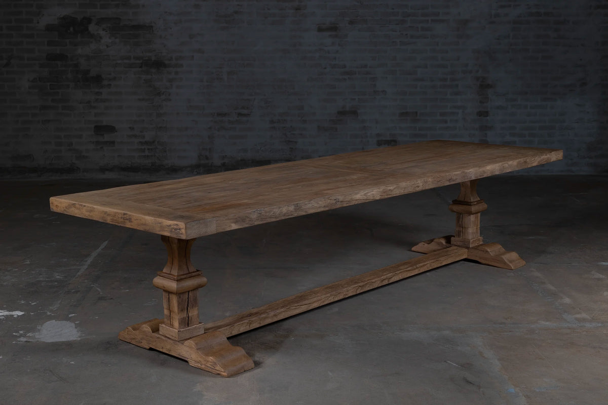 Stijlvolle oud eikenhouten kloostertafel model batenburg op maat gemaakt