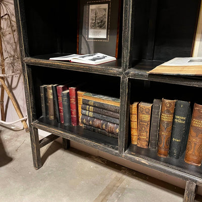 Alter chinesischer Wandschrank aus schwarzem Ulmenholz – D011