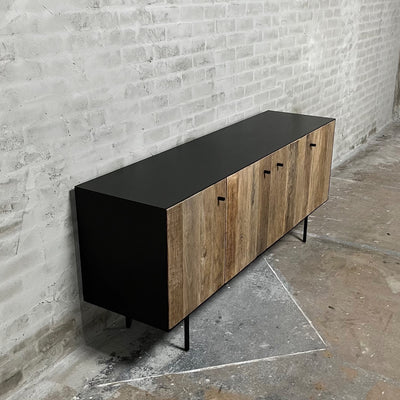 TV-Schrank – Moderner Sideboard – Altholz Eiche und Stahl – D013