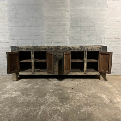 Robustes chinesisches Sideboard aus altem Ulmenholz | 5 Türen D032