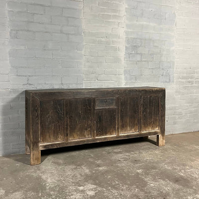 Rustikales chinesisches Sideboard – schwarzem Ulmenholz | 5 Türen D033