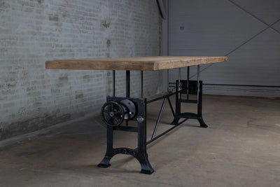 Eiche Esstisch Industrial style- höhenverstellbare Tischbeine – DT03