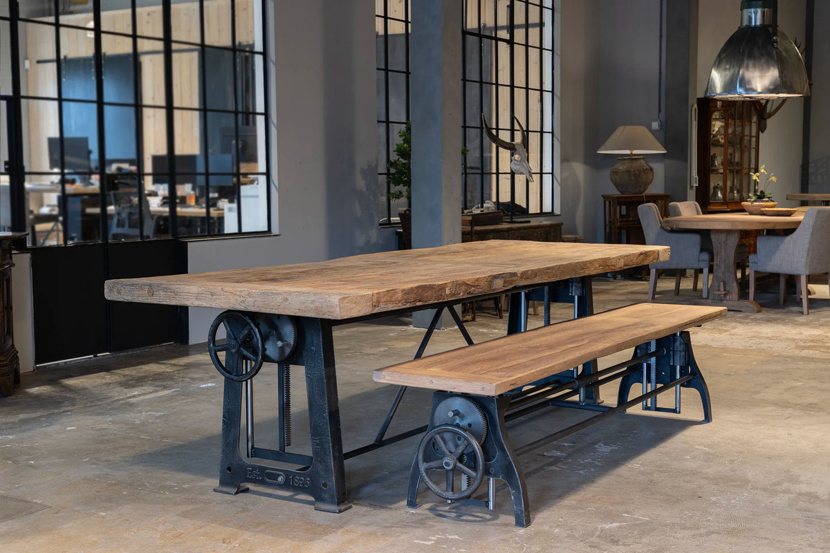 Esstisch Industrial style Eiche – höhenverstellbare Tischbeine – DT21