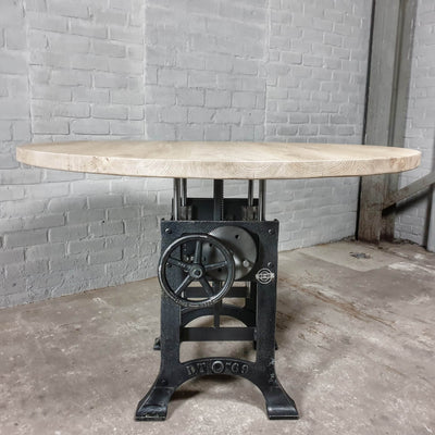 Runder Industriedesign Esstisch – Höhenverstellbar – DT34