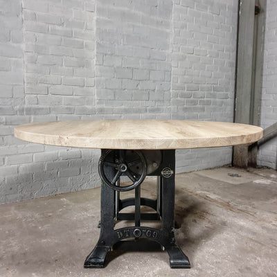 Runder Industriedesign Esstisch – Höhenverstellbar – DT34
