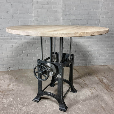 Runder Industriedesign Esstisch – Höhenverstellbar – DT34