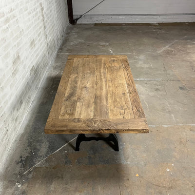 Industriedesign Eiche Couchtisch mit Stahltischbeine – DT38