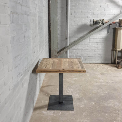 Industrie Design Bistrotisch mit Altholz Eiche Tischplatte – DT41