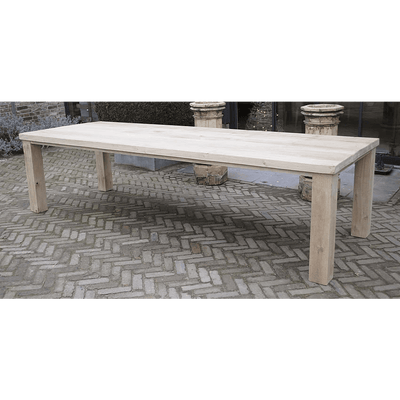 Esstisch aus Eichenholz mit Blockbeinen – G006