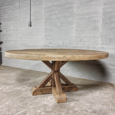 Runder Klostertisch aus Altholz Eiche – Typ Basel – H031
