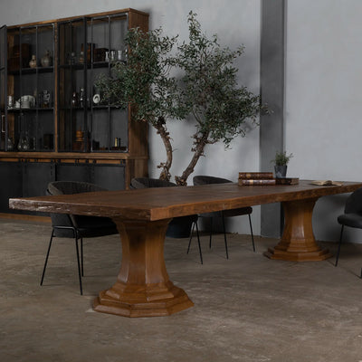 Bruine houten eettafel model Sevilla Z044 gemaakt van oud eikenhout