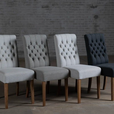 Set van 6 landelijke eetkamerstoelen zonder armleuningen