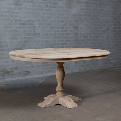 Ovale eiken eettafel in landelijke cottage stijl op maat gemaakt
