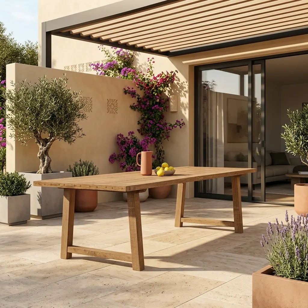 Moderne Tuintafel T20 in iedere maat verkrijgbaar van Frakéhout