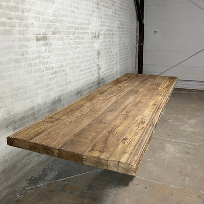 Esstisch höhenverstellbar industrie Design – Tischplatte aus alter Eiche – Limited Edition
