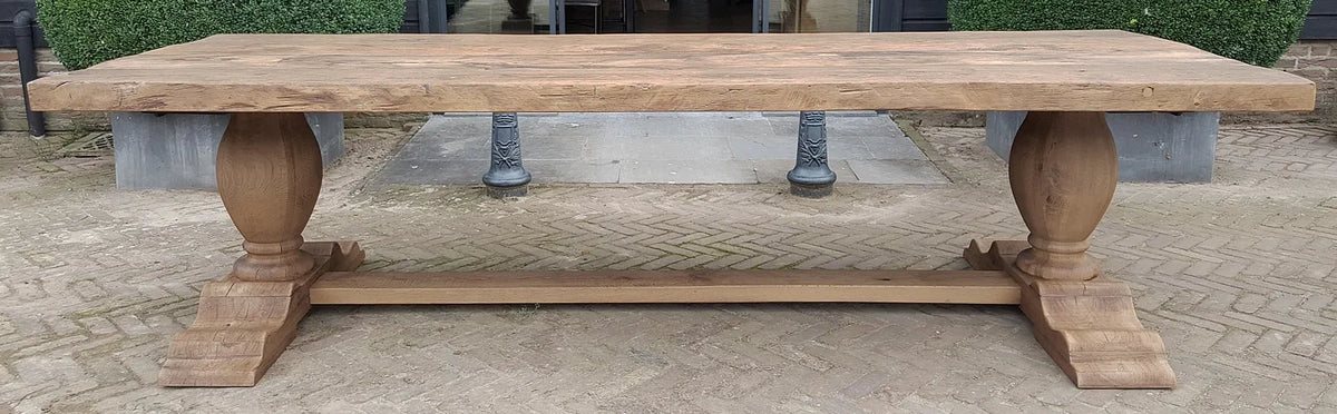 Massiv Eiche Klostertisch in Landhausstil 7cm dick – Tiron – Z001