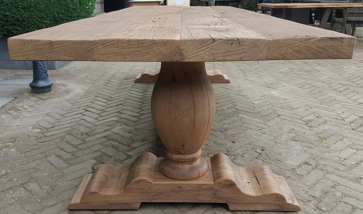 Massiv Eiche Klostertisch in Landhausstil 7cm dick – Tiron – Z001