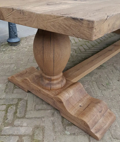 Massiv Eiche Klostertisch in Landhausstil 7cm dick – Tiron – Z001