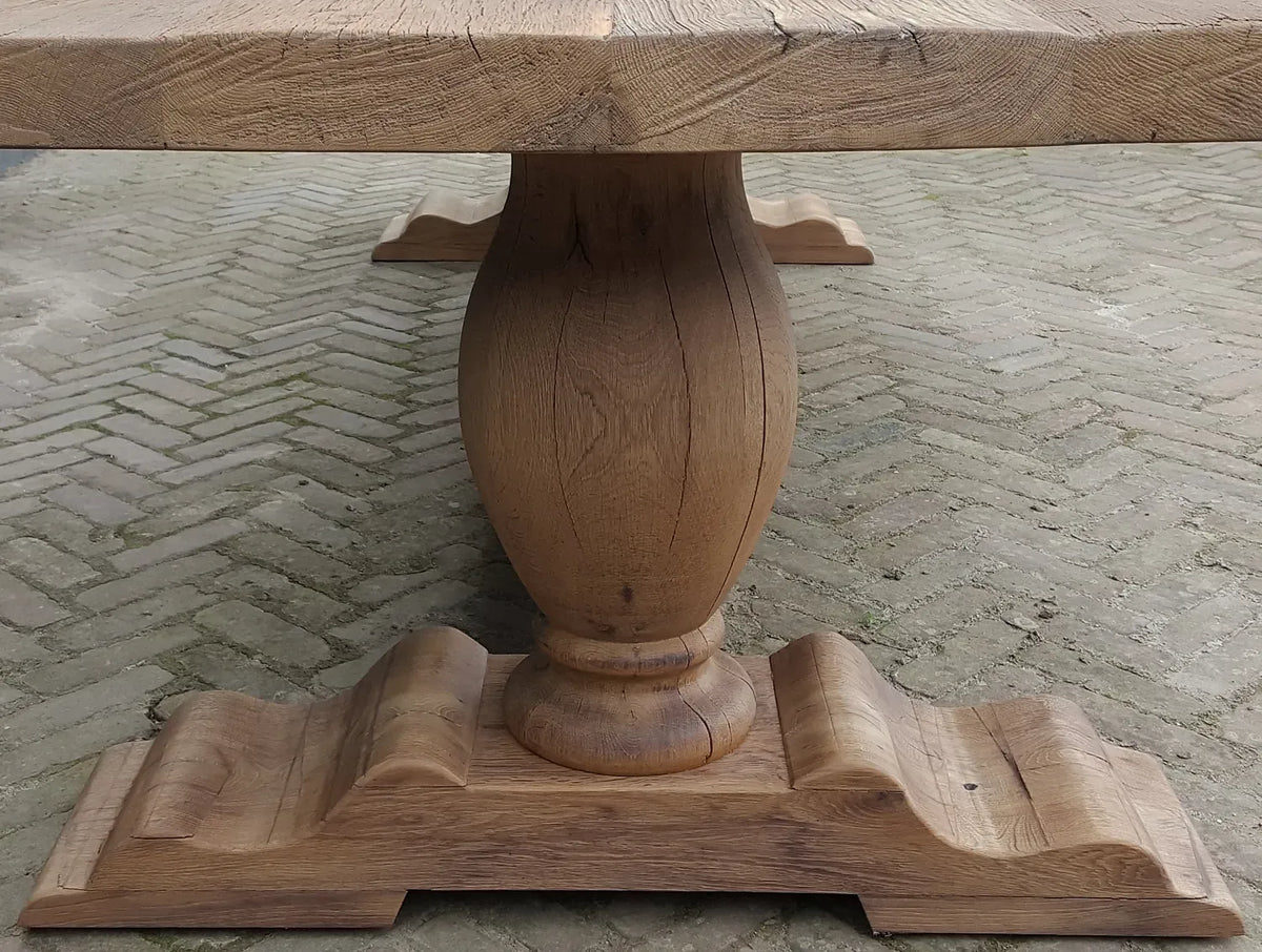 Massiv Eiche Klostertisch in Landhausstil 7cm dick – Tiron – Z001