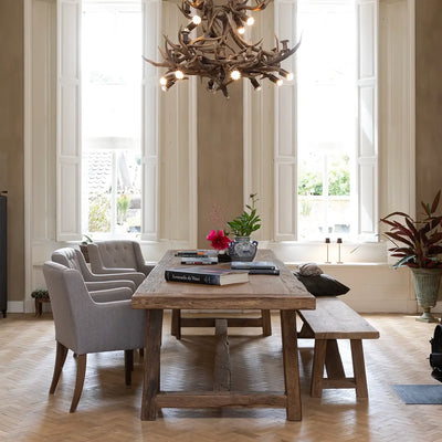 Eiken kloostertafel in landelijke stijl op maat gemaakt
