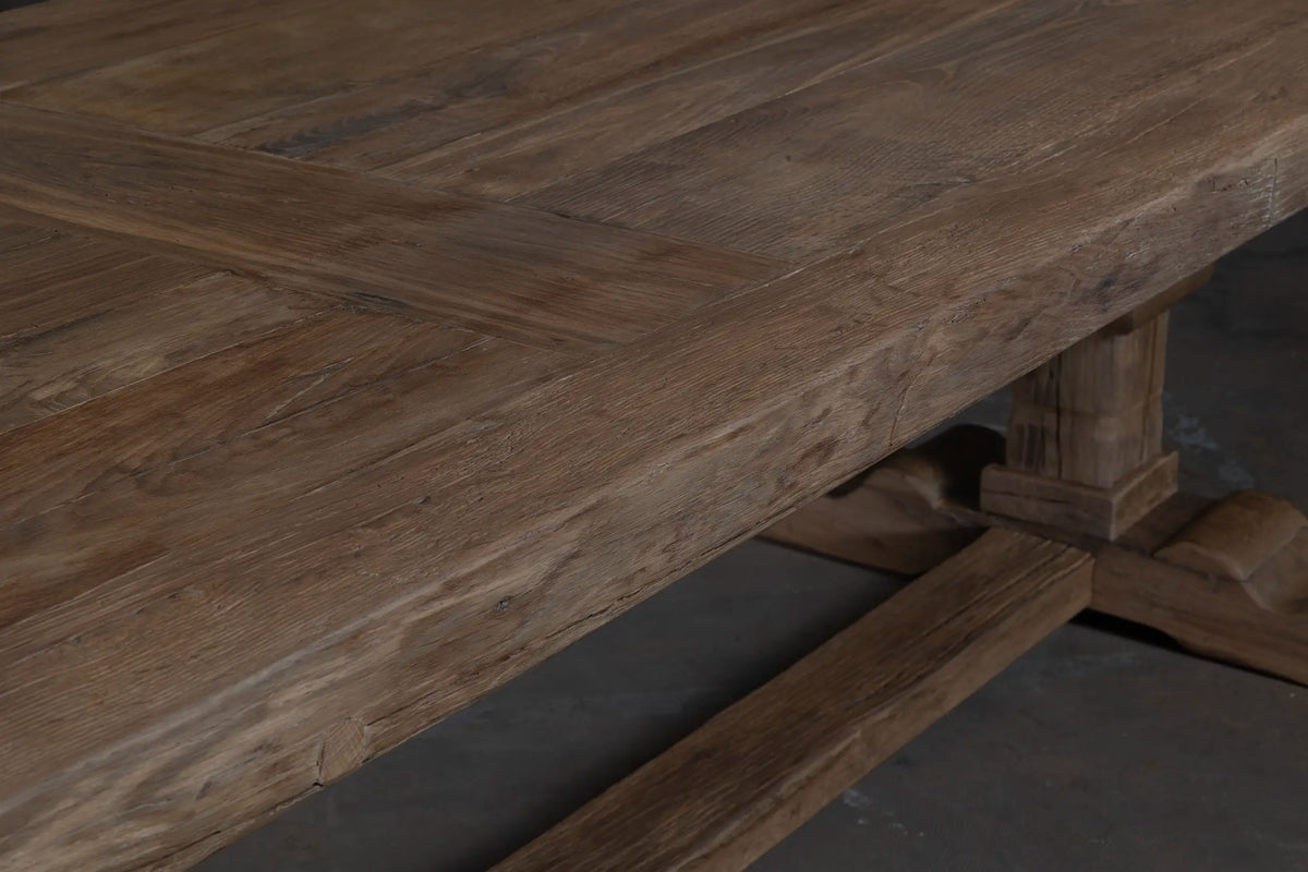 Stijlvolle oud eikenhouten kloostertafel model batenburg op maat gemaakt