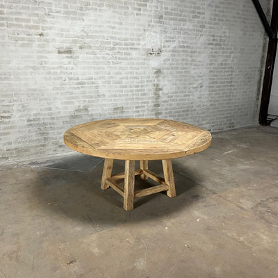 Runder Klostertisch Lugano aus alter Eiche – Landhausstil – Z034
