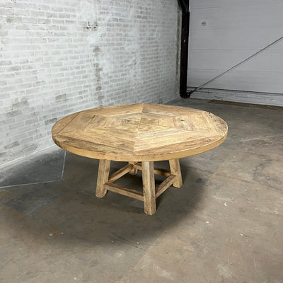 Runder Klostertisch Lugano aus alter Eiche – Landhausstil – Z034