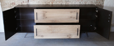 Credenza | Kommode, Altholz Eiche kombiniert mit Stahl
